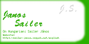 janos sailer business card